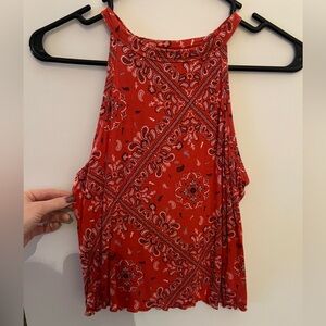 Red Paisley Women's Top